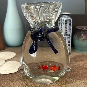 Art Glass Goldfish bag Sculpture